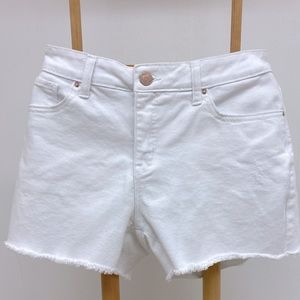 Mid Rise White Cutoff Jean Shorts